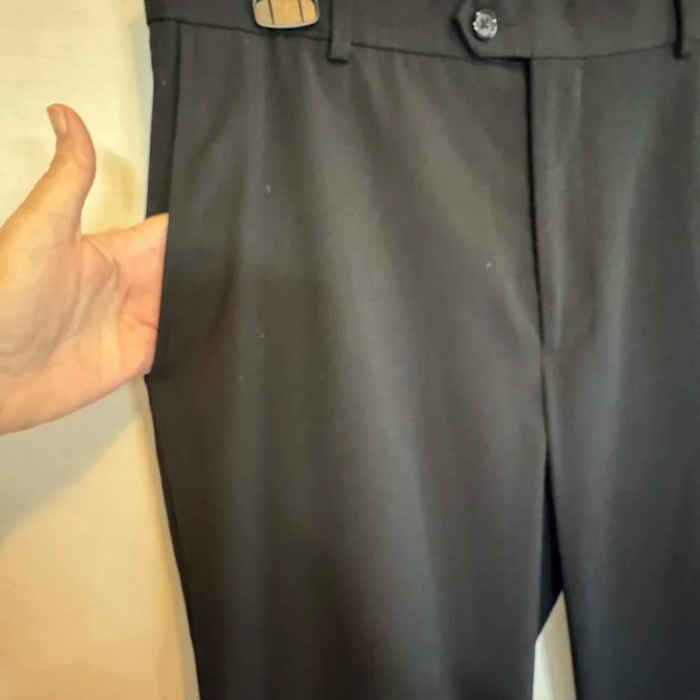 B-84 Men’s George Black Flat Front Dress‎ Pants Size 36x30